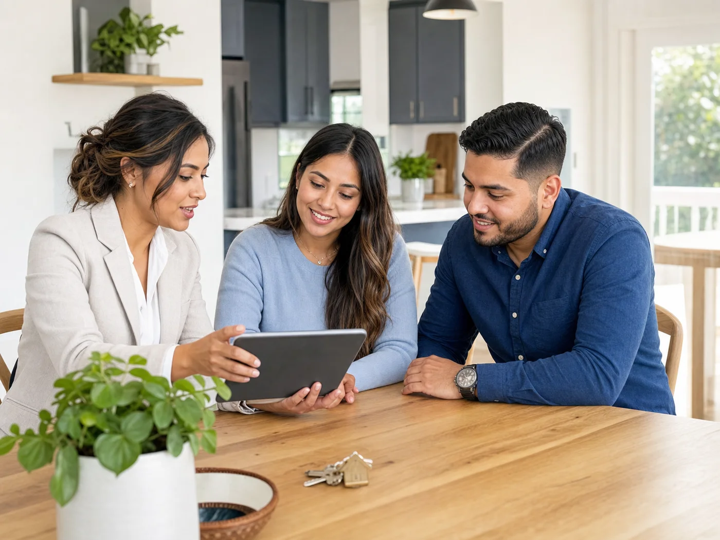 Advisor guiding a couple through their mortgage options